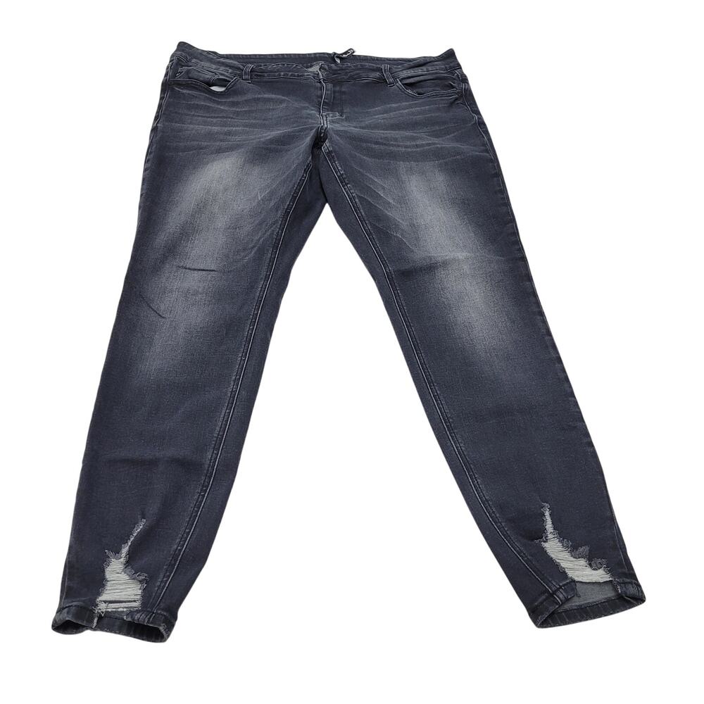Kancan Maurices high rise gray skinny jeans distressed 20
